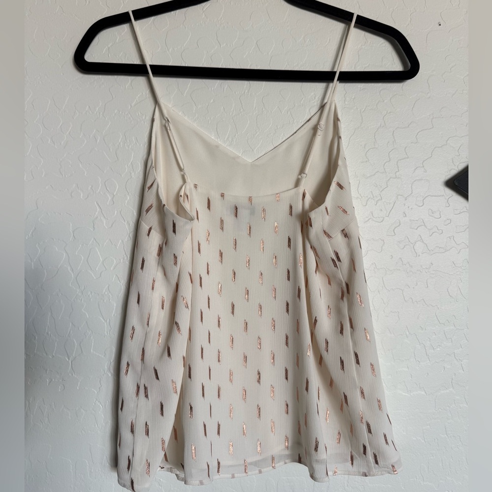 NINE WEST Cream and Metallic Bronze Women's Cami - XS - Picture 3 of 4